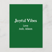 Joyful Vibes green Christmas holidays love family Briefkaart (Voorkant)