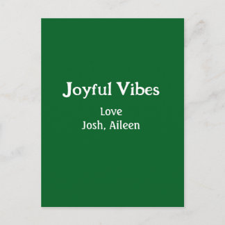 Joyful Vibes green Christmas holidays love family Briefkaart