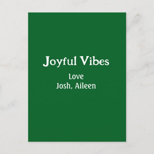 Joyful Vibes green Christmas holidays love family Briefkaart (Voorkant)