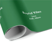 Joyful Vibes green Christmas holidays love family Cadeaupapier (Rol Hoek)