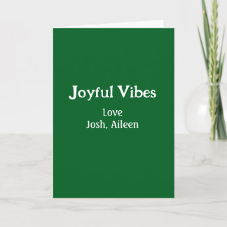 Joyful Vibes green Christmas holidays love family Kaart
