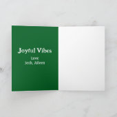 Joyful Vibes green Christmas holidays love family Kaart (Binnen)