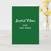 Joyful Vibes green Christmas holidays love family Kaart (Gele Bloem)