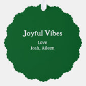Joyful Vibes green Christmas holidays love family Ornament Kaart (Achterkant)