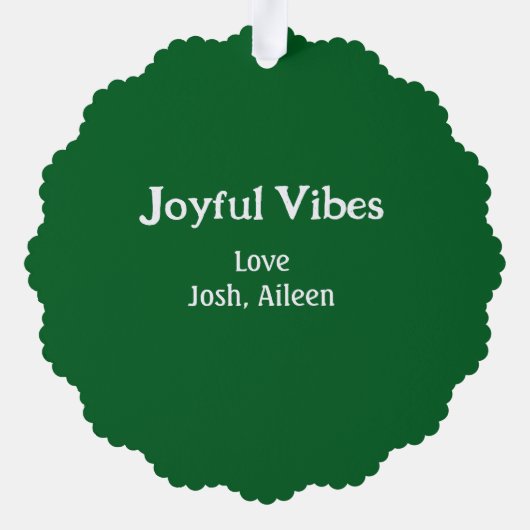 Joyful Vibes green Christmas holidays love family Ornament Kaart (Achterkant)