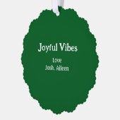 Joyful Vibes green Christmas holidays love family Ornament Kaart (Links)