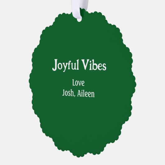 Joyful Vibes green Christmas holidays love family Ornament Kaart (Links)