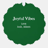Joyful Vibes green Christmas holidays love family Ornament Kaart (Voorkant)
