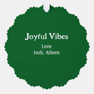 Joyful Vibes green Christmas holidays love family Ornament Kaart