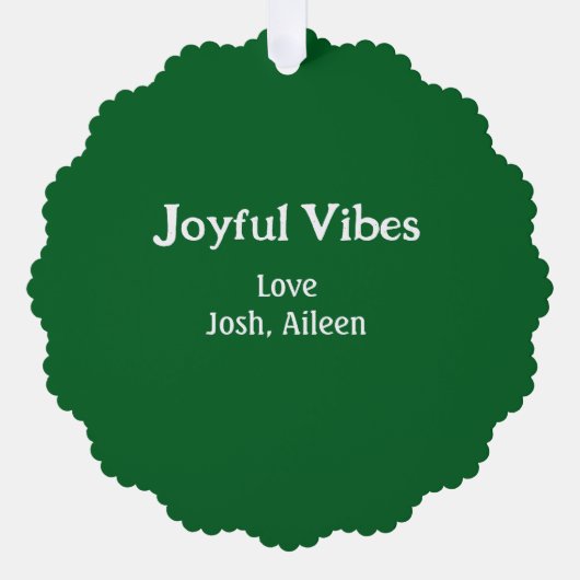 Joyful Vibes green Christmas holidays love family Ornament Kaart (Voorkant)