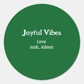 Joyful Vibes green Christmas holidays love family Ronde Sticker