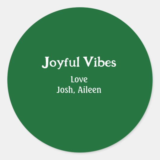 Joyful Vibes green Christmas holidays love family Ronde Sticker (Voorkant)