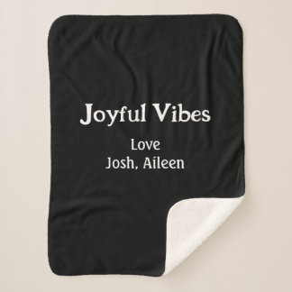 Joyful Vibes green Christmas holidays love family Sherpa Deken