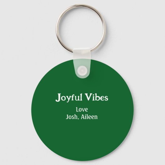 Joyful Vibes green Christmas holidays love family Sleutelhanger (Voorkant)