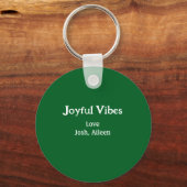 Joyful Vibes green Christmas holidays love family Sleutelhanger (Achterkant)
