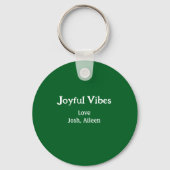 Joyful Vibes green Christmas holidays love family Sleutelhanger (Achterkant)