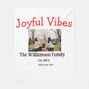Joyful vibes Kerst feestdagen familie foto geschen Fleece Deken