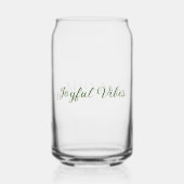 Joyful vibes kerst groen vakantie familienaam blikvorm glas (Voorkant)