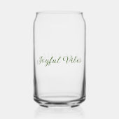 Joyful vibes kerst groen vakantie familienaam blikvorm glas (Achterkant)