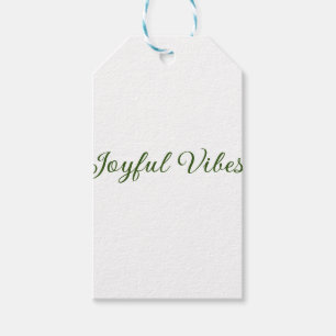 Joyful vibes kerst groen vakantie familienaam cadeaulabel