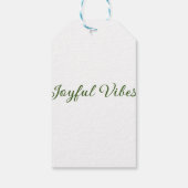 Joyful vibes kerst groen vakantie familienaam cadeaulabel (Achterkant)