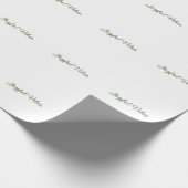 Joyful vibes kerst groen vakantie familienaam cadeaupapier (Hoek)