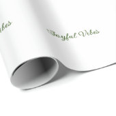 Joyful vibes kerst groen vakantie familienaam cadeaupapier (Rol Hoek)