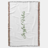 Joyful vibes kerst groen vakantie familienaam deken (Voorkant Verticaal)