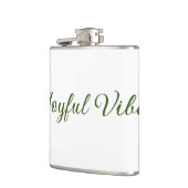 Joyful vibes kerst groen vakantie familienaam heupfles (Links)