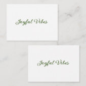 Joyful vibes kerst groen vakantie familienaam notitiekaartje (Voorkant / Achterkant)
