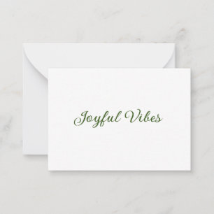 Joyful vibes kerst groen vakantie familienaam notitiekaartje