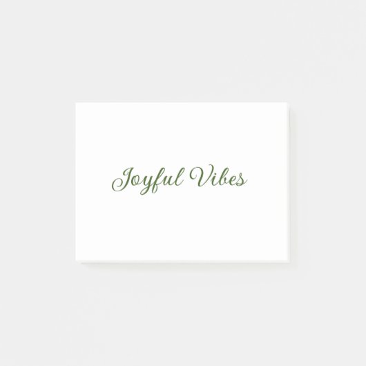 Joyful vibes kerst groen vakantie familienaam post-it® notes (Voorkant)