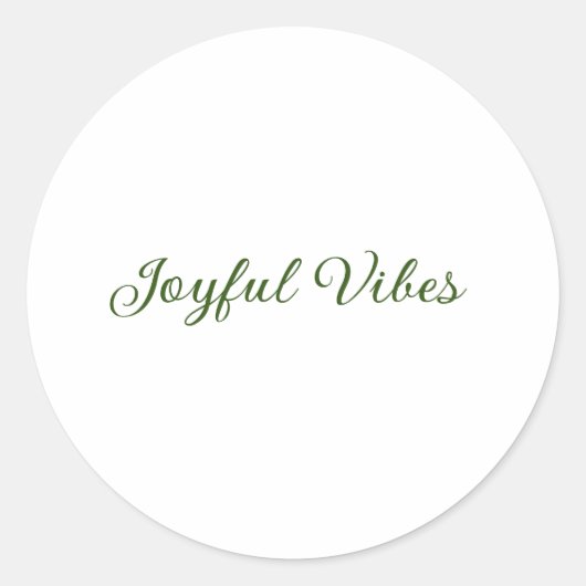 Joyful vibes kerst groen vakantie familienaam ronde sticker (Voorkant)