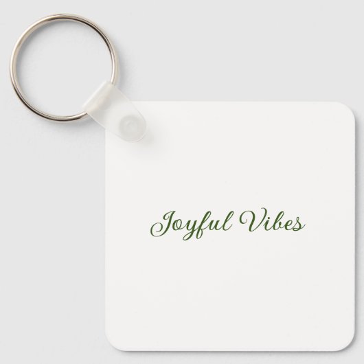 Joyful vibes kerst groen vakantie familienaam sleutelhanger (Voorkant)