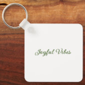 Joyful vibes kerst groen vakantie familienaam sleutelhanger (Voorkant)