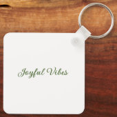 Joyful vibes kerst groen vakantie familienaam sleutelhanger (Achterkant)