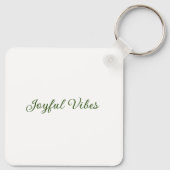 Joyful vibes kerst groen vakantie familienaam sleutelhanger (Achterkant)