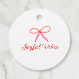 Joyful vibes kerst RED BOW vakantie familienaam Bedankjes Labels