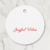 Joyful vibes kerst RED BOW vakantie familienaam Bedankjes Labels (Achterkant)