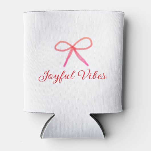 Joyful vibes kerst RED BOW vakantie familienaam Blikjeskoeler (Voorkant)