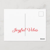 Joyful vibes kerst RED BOW vakantie familienaam Briefkaart (Achterkant)