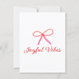 Joyful vibes kerst RED BOW vakantie familienaam Briefkaart