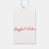 Joyful vibes kerst RED BOW vakantie familienaam Cadeaulabel (Achterkant)