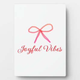 Joyful vibes kerst RED BOW vakantie familienaam Fotoplaat