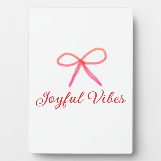 Joyful vibes kerst RED BOW vakantie familienaam Fotoplaat (voorkant)