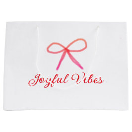 Joyful vibes kerst RED BOW vakantie familienaam Groot Cadeauzakje