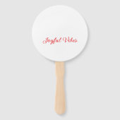 Joyful vibes kerst RED BOW vakantie familienaam Handwaaier (Achterkant)