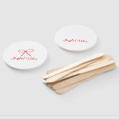 Joyful vibes kerst RED BOW vakantie familienaam Handwaaier (Niet-gemonteerd)