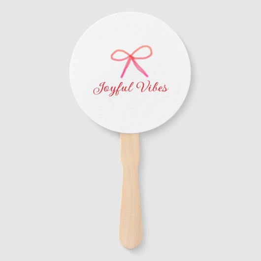 Joyful vibes kerst RED BOW vakantie familienaam Handwaaier (Voorkant)