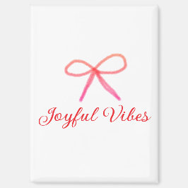 Joyful vibes kerst RED BOW vakantie familienaam Magneet